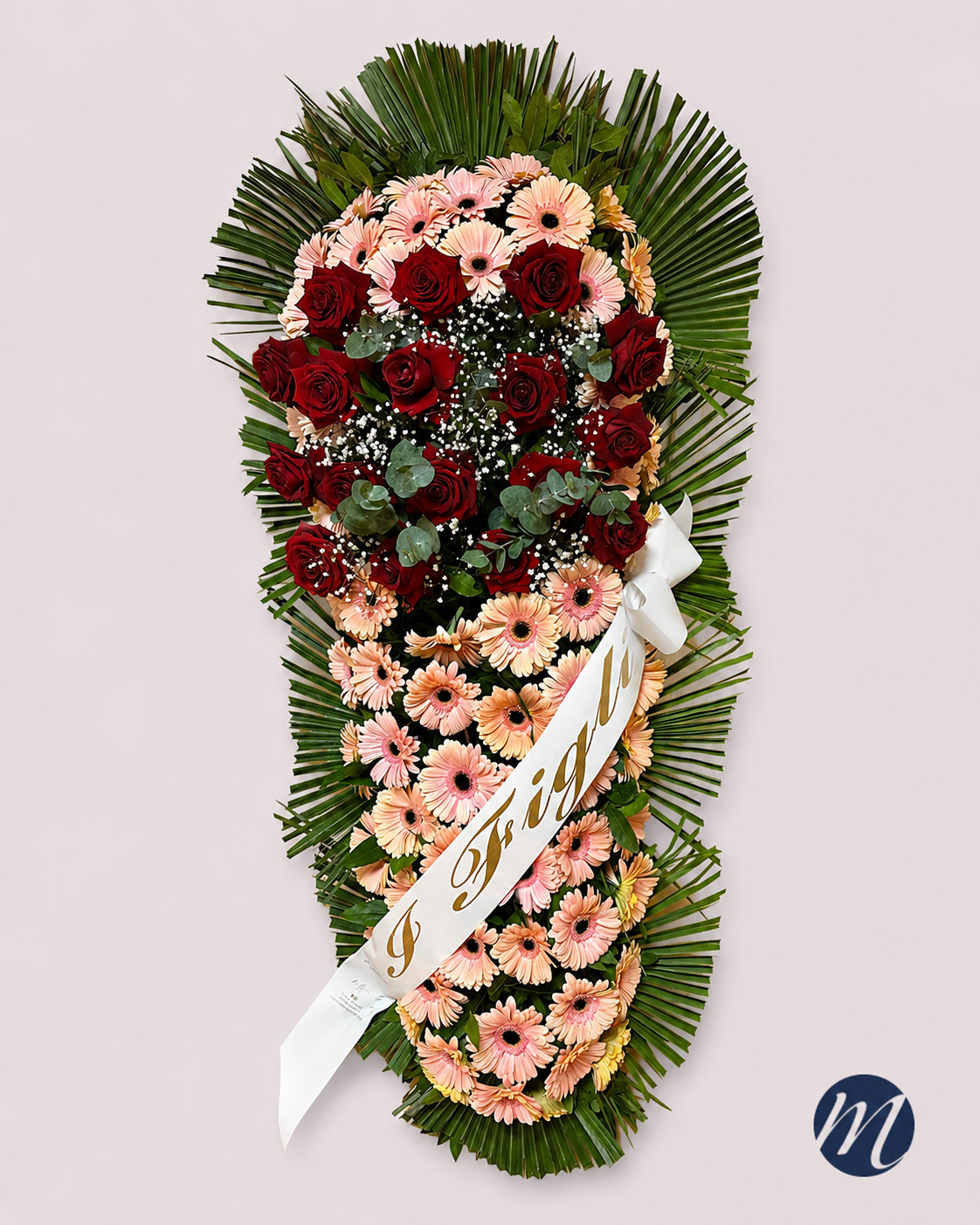 Copribara di rose rosse e gerbere rosa