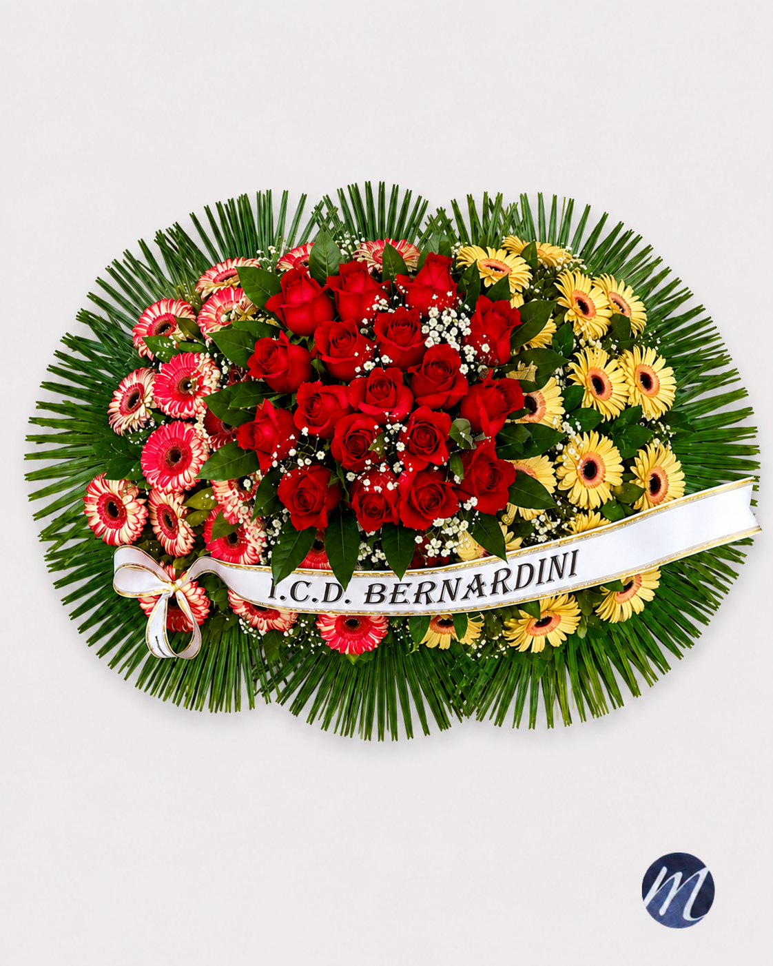 Cuscino di rose e gerbere