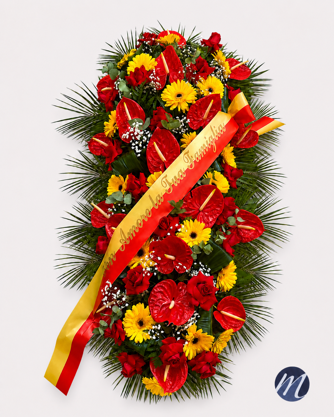 Copribara di anthurium e rose